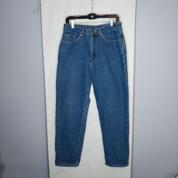 Vintage LL BEAN Womens Jeans 10 Reg Double L Relaxed High Rise Tapered Lined Mom - Picture 1 of 10